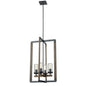 DVI Lighting - DVP38649GR+IW-CL - Four Light Foyer Pendant - Okanagan - Graphite And Ironwood On Metal With Clear Glass