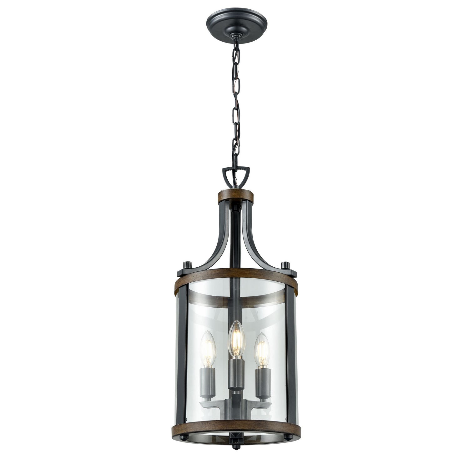 DVI Lighting - DVP4410GR/IW - Three Light Foyer Pendant - Niagara - Graphite And Ironwood On Metal