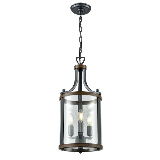 DVI Lighting - DVP4410GR/IW - Three Light Foyer Pendant - Niagara - Graphite And Ironwood On Metal