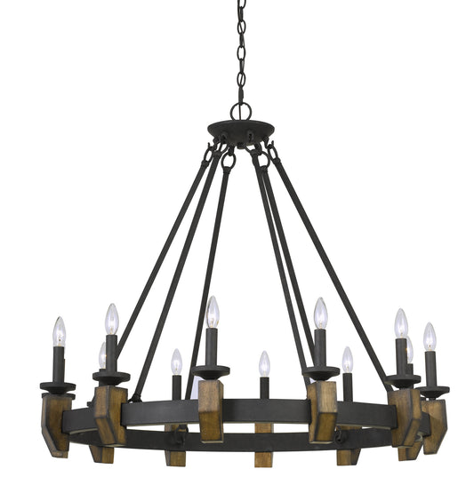 Cal Lighting - FX-3517-12 - 12 Light Chandelier - Cruz - Bronze/Wood