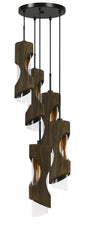 Cal Lighting - FX-3669-5 - Five Light Pendant - Zamora - Smoky Wood