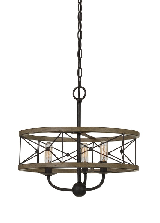 Cal Lighting - FX-3685-3 - Three Light Pendant - Modica - Distress Ivory/Iron