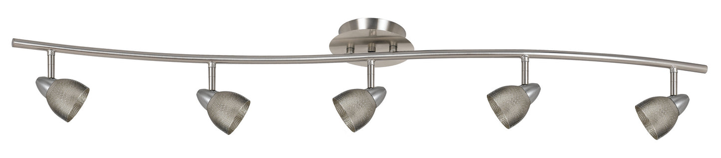 Cal Lighting - SL-954-5-BS/MBS - Five Light Pendant - Serpentine - Brushed Steel