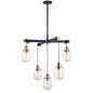 Vaxcel - H0184 - Five Light Chandelier - Kassidy - Black and Natural Brass