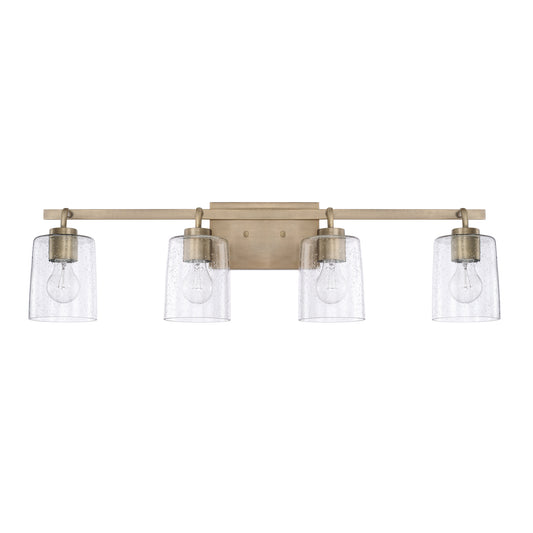 Capital Lighting - 128541AD-449 - Four Light Vanity - Greyson - Aged Brass