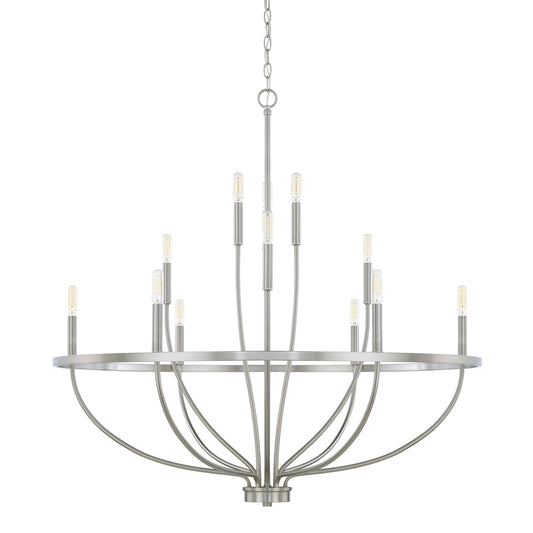 Capital Lighting - 428501BN - 12 Light Chandelier - Greyson - Brushed Nickel