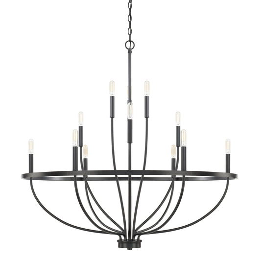 Capital Lighting - 428501MB - 12 Light Chandelier - Greyson - Matte Black