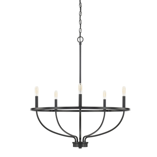 Capital Lighting - 428551MB - Five Light Chandelier - Greyson - Matte Black