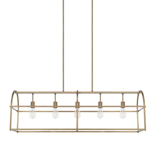 Capital Lighting - 825751AD - Five Light Island Pendant - Aubrey - Aged Brass