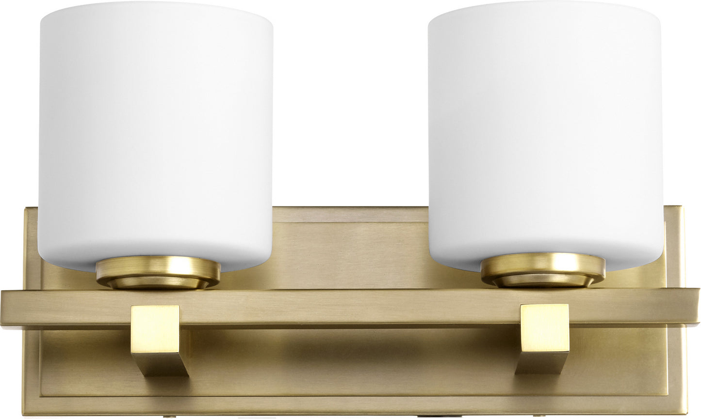 Quorum - 5669-2-80 - Two Light Wall Mount - 5669 Cylinder Lighting Series - Aged Brass