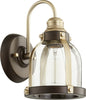 Quorum - 586-1-8086 - One Light Wall Mount - Banded Lighting Series - Aged Brass w/ Oiled Bronze