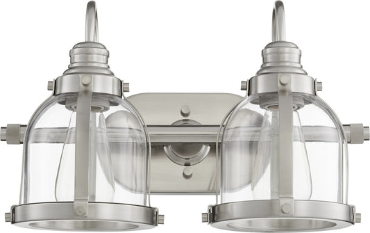Quorum - 586-2-65 - Two Light Vanity - Banded Lighting Series - Satin Nickel
