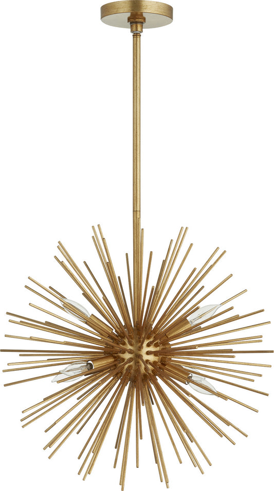 Quorum - 600-6-74 - Six Light Pendant - ELECTRA - Gold Leaf