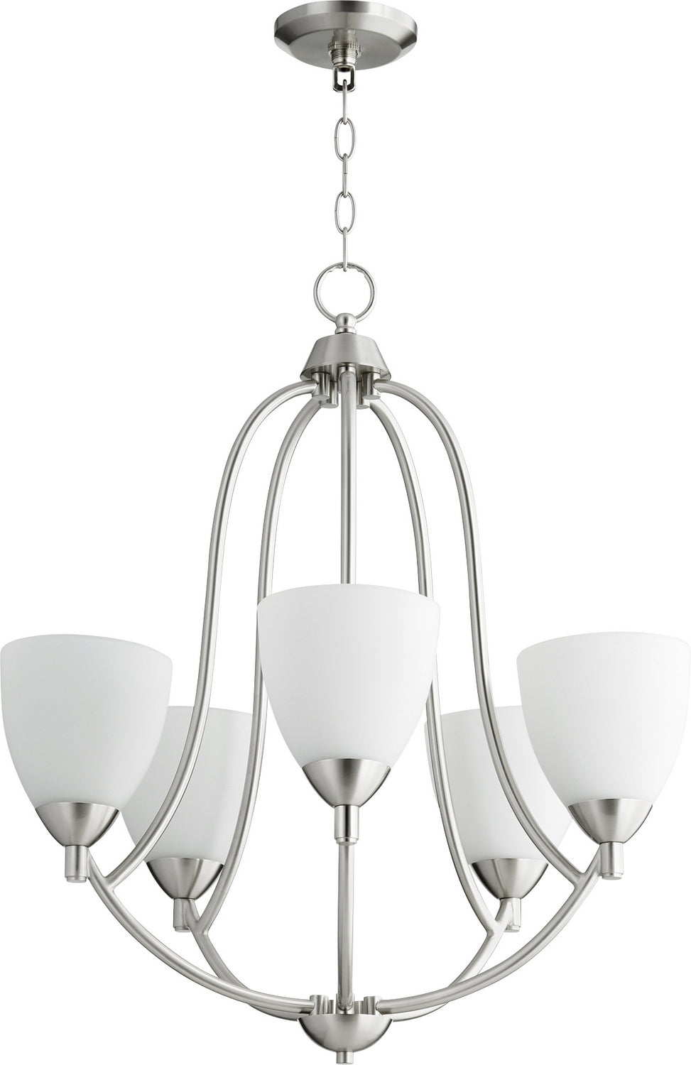 Quorum - 6069-5-65 - Five Light Chandelier - Barkley - Satin Nickel