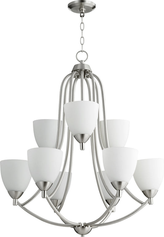 Quorum - 6069-9-65 - Nine Light Chandelier - Barkley - Satin Nickel