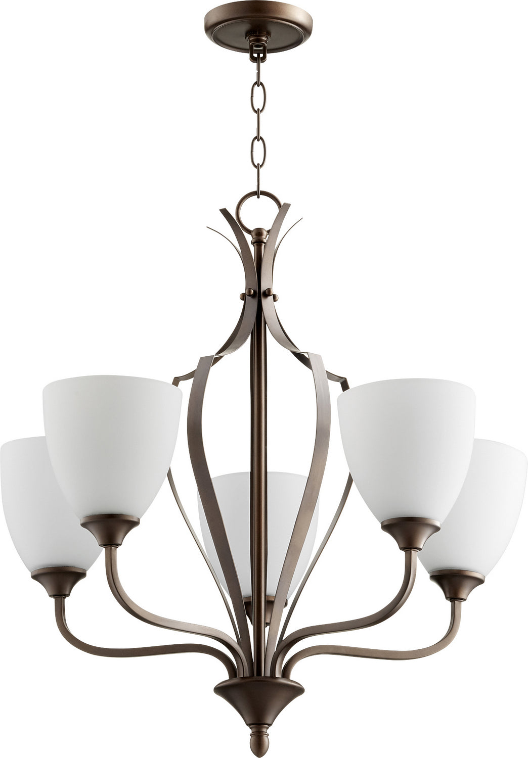 Quorum - 6127-5-86 - Five Light Chandelier - Jardin - Oiled Bronze