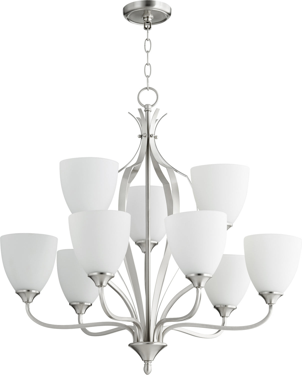 Quorum - 6127-9-65 - Nine Light Chandelier - Jardin - Satin Nickel