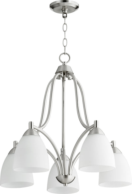 Quorum - 6369-5-65 - Five Light Chandelier - Barkley - Satin Nickel