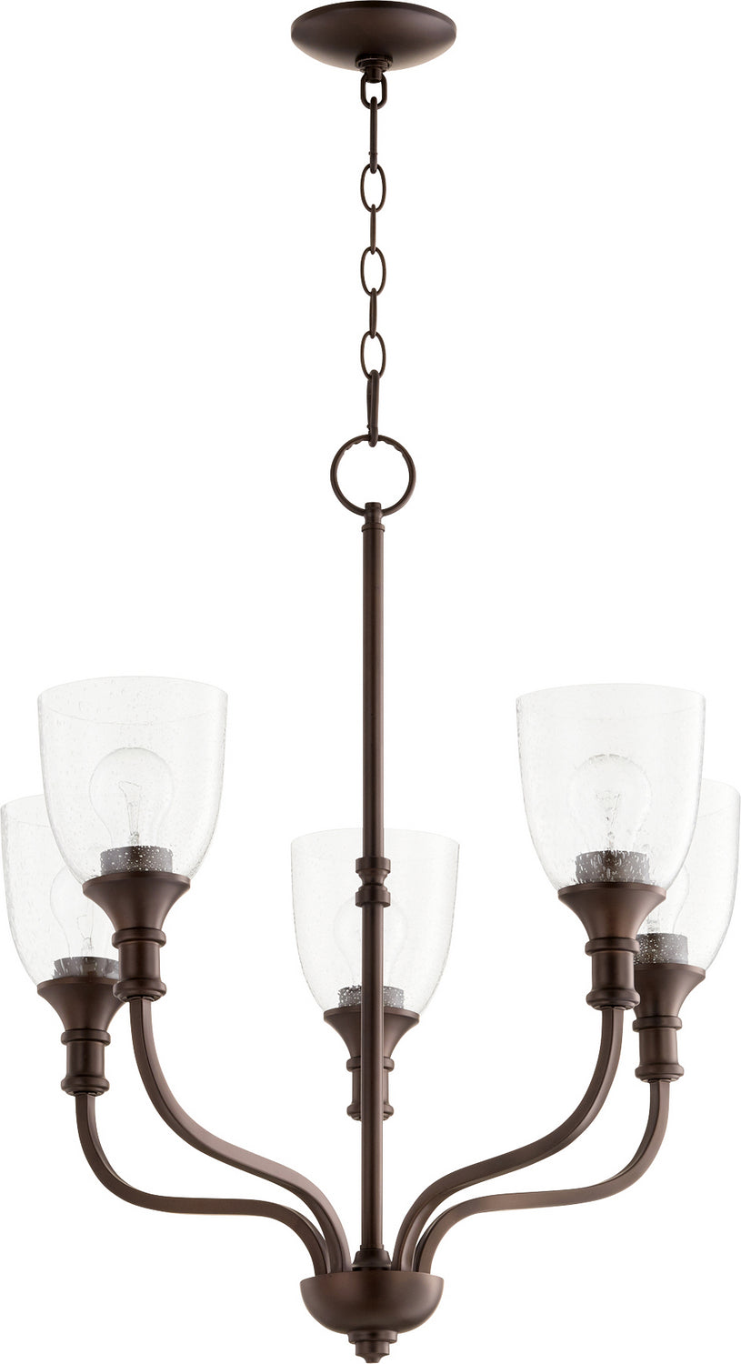 Quorum - 6811-5-186 - Five Light Chandelier - Richmond - Oiled Bronze w/ Clear/Seeded