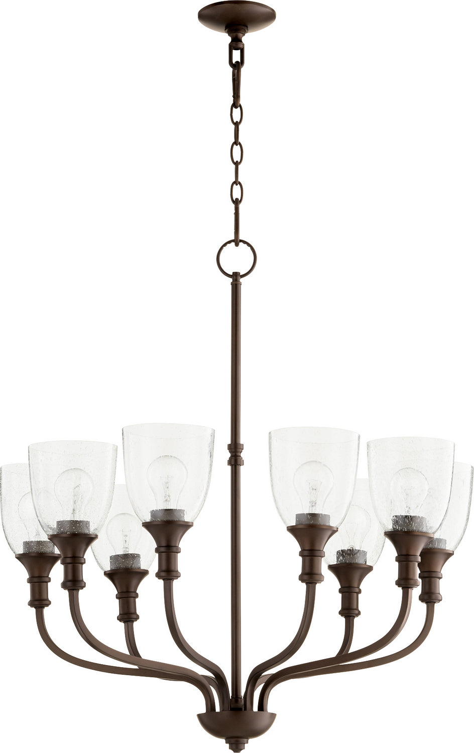 Quorum - 6811-8-186 - Eight Light Chandelier - Richmond - Oiled Bronze w/ Clear/Seeded