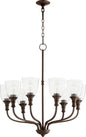 Quorum - 6811-8-186 - Eight Light Chandelier - Richmond - Oiled Bronze w/ Clear/Seeded