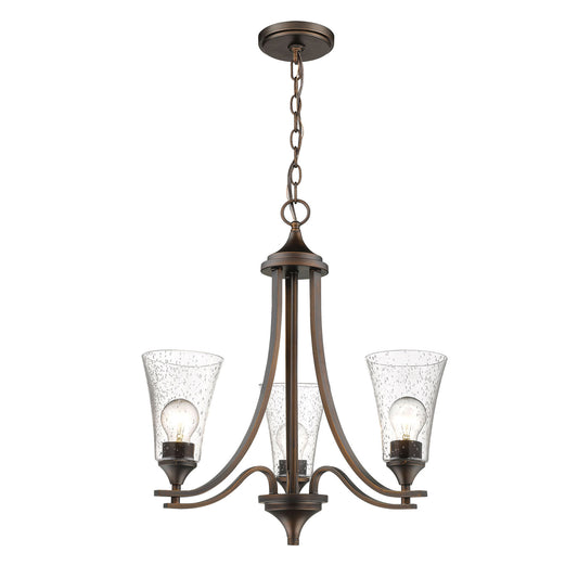 Millennium - 1463-RBZ - Three Light Chandelier - Natalie - Rubbed Bronze