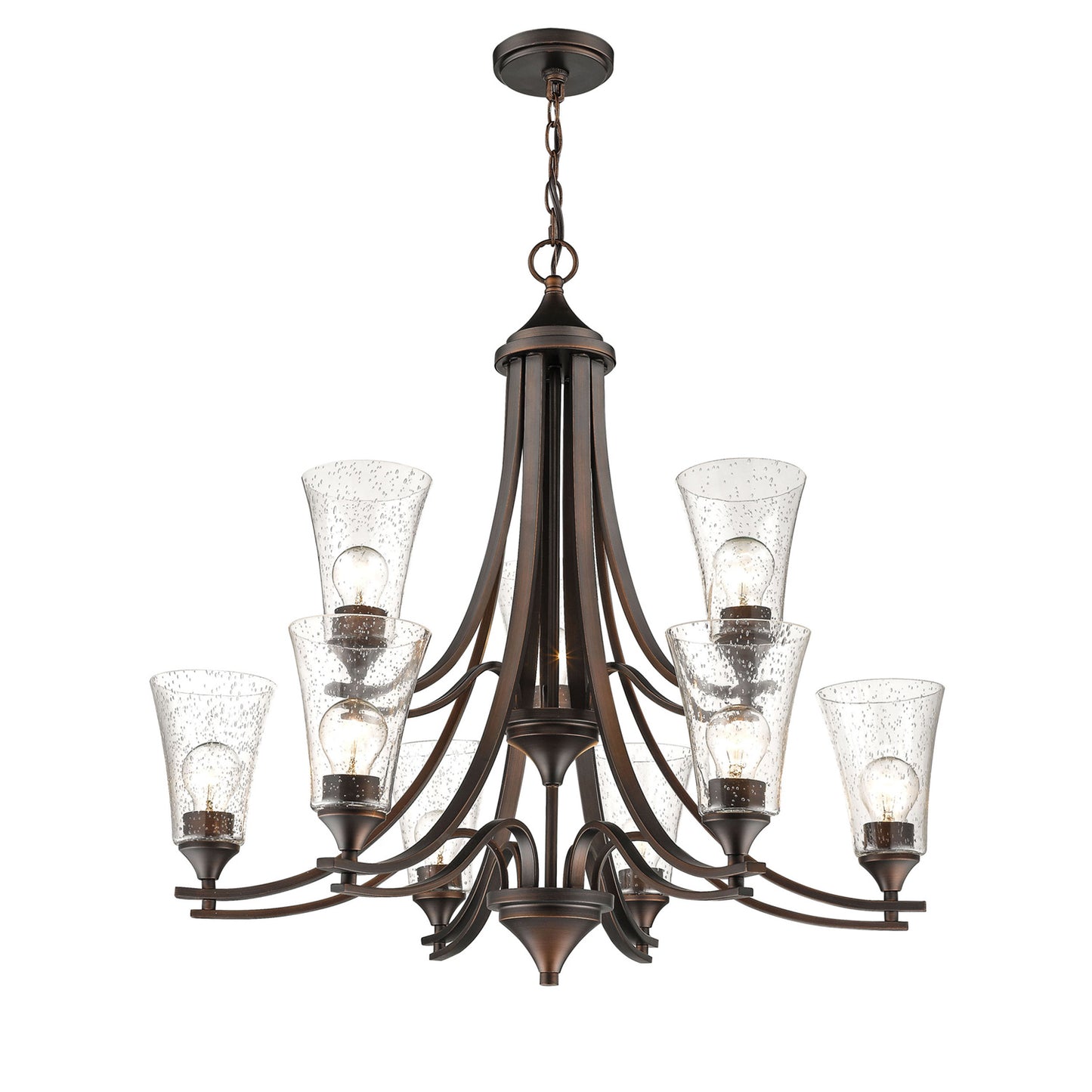 Millennium - 1469-RBZ - Nine Light Chandelier - Natalie - Rubbed Bronze