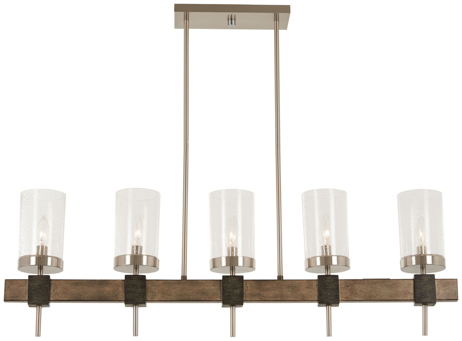 Minka-Lavery - 4635-106 - Five Light Island Pendant - Bridlewood - Stone Grey W/Brushed Nickel