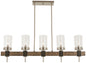 Minka-Lavery - 4635-106 - Five Light Island Pendant - Bridlewood - Stone Grey W/Brushed Nickel