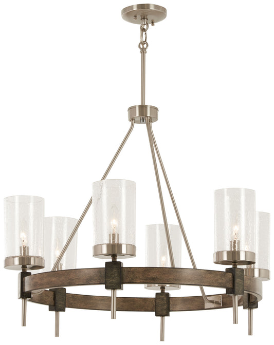 Minka-Lavery - 4636-106 - Six Light Chandelier - Bridlewood - Stone Grey W/Brushed Nickel