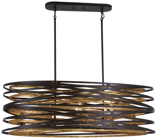 Minka-Lavery - 4676-111 - Eight Light Island Pendant - Vortic Flow - Dark Bronze W/Mosaic Gold Inte