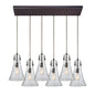 ELK Home - 10555/6RC - Six Light Pendant - Hand Formed Glass - Oil Rubbed Bronze