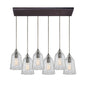 ELK Home - 10671/6RC - Six Light Pendant - Hand Formed Glass - Oil Rubbed Bronze