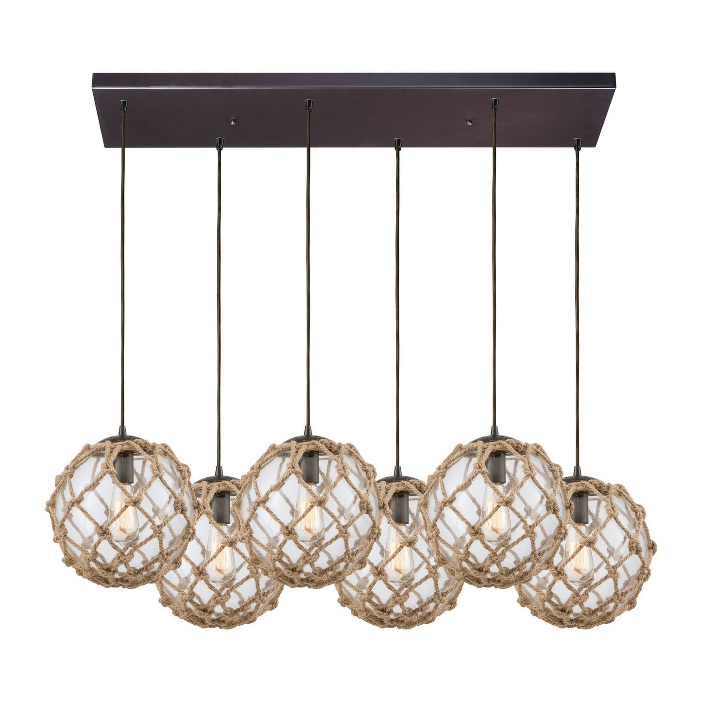 ELK Home - 10715/6RC - Six Light Pendant - Coastal Inlet - Oil Rubbed Bronze
