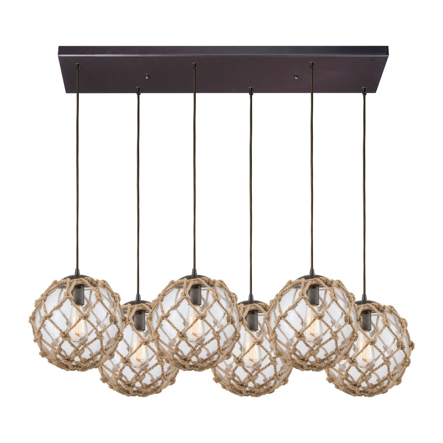 ELK Home - 10715/6RC - Six Light Pendant - Coastal Inlet - Oil Rubbed Bronze
