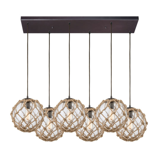 ELK Home - 10715/6RC - Six Light Pendant - Coastal Inlet - Oil Rubbed Bronze