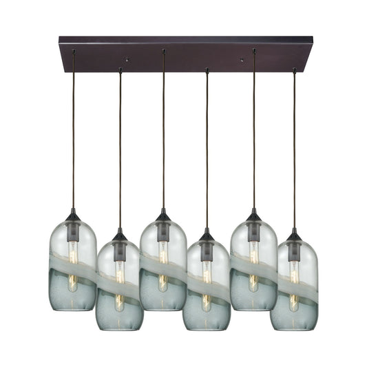 ELK Home - 25102/6RC - Six Light Pendant - Sutter Creek - Oil Rubbed Bronze