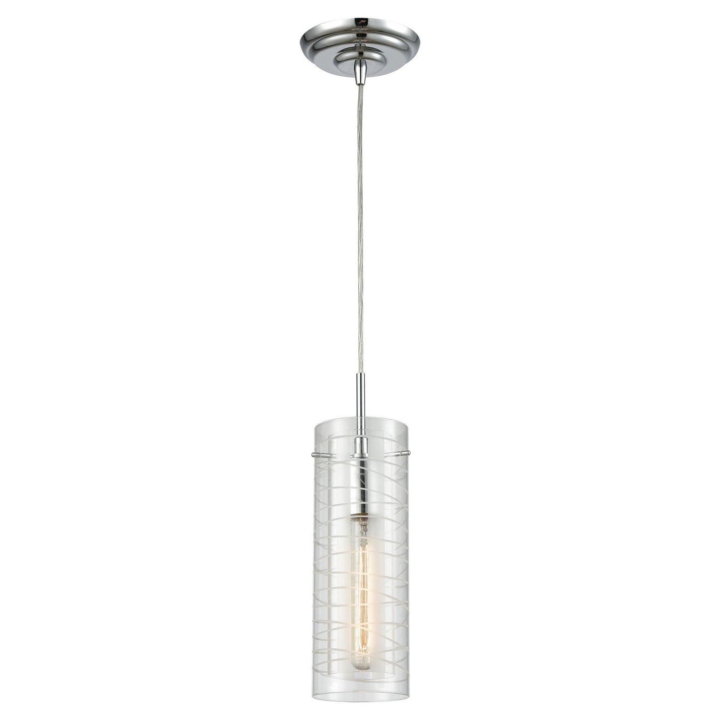 ELK Home - 56595/1 - One Light Mini Pendant - Swirl - Polished Chrome