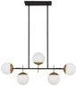 George Kovacs - P1355-618 - Five Light Island Pendant - Alluria - Weathered Black W/Autumn Gold