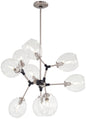 George Kovacs - P1369-619 - Nine Light Chandelier - Nexpo - Brushed Nickel W/Black Accents