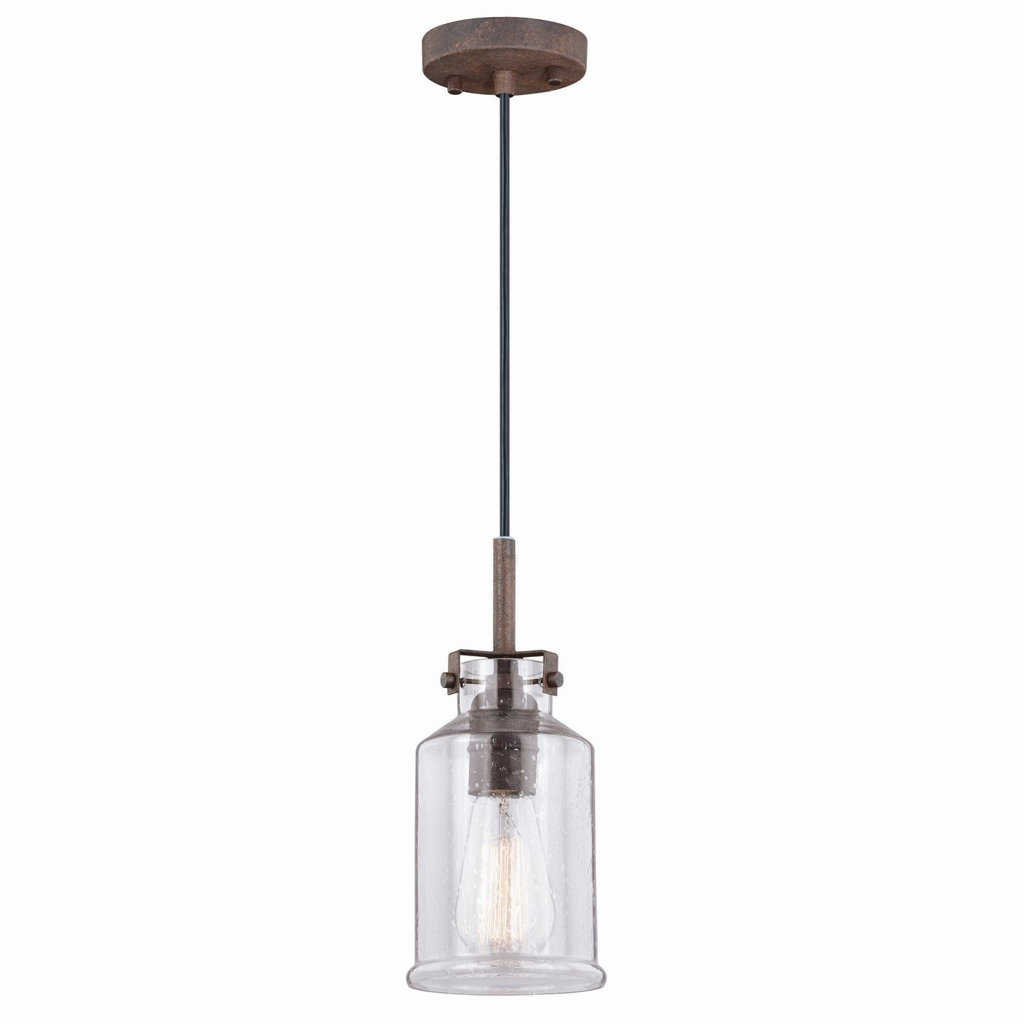 Vaxcel - P0259 - One Light Mini Pendant - Milone - Textured Rustic Bronze