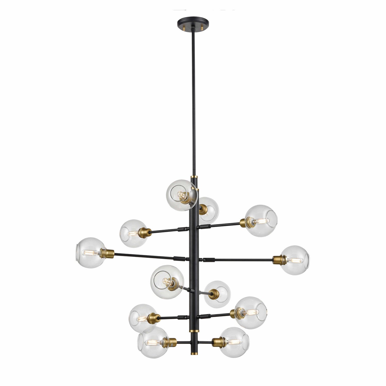 DVI Lighting - DVP20849VBR+GR-CL - 12 Light Foyer Pendant - Ocean Drive - Venetian Brass And Graphite With Clear Glass