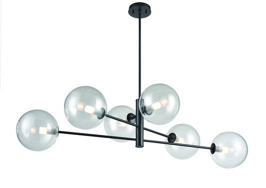 DVI Lighting - DVP27002GR-CL - Six Light Linear Pendant - Courcelette - Graphite With Clear Glass