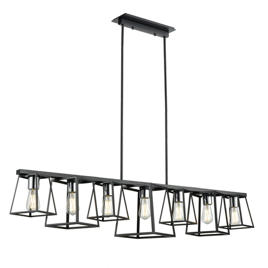 DVI Lighting - DVP29041MF+EB - Seven Light Linear Pendant - Cape Breton - Multiple Finishes And Ebony