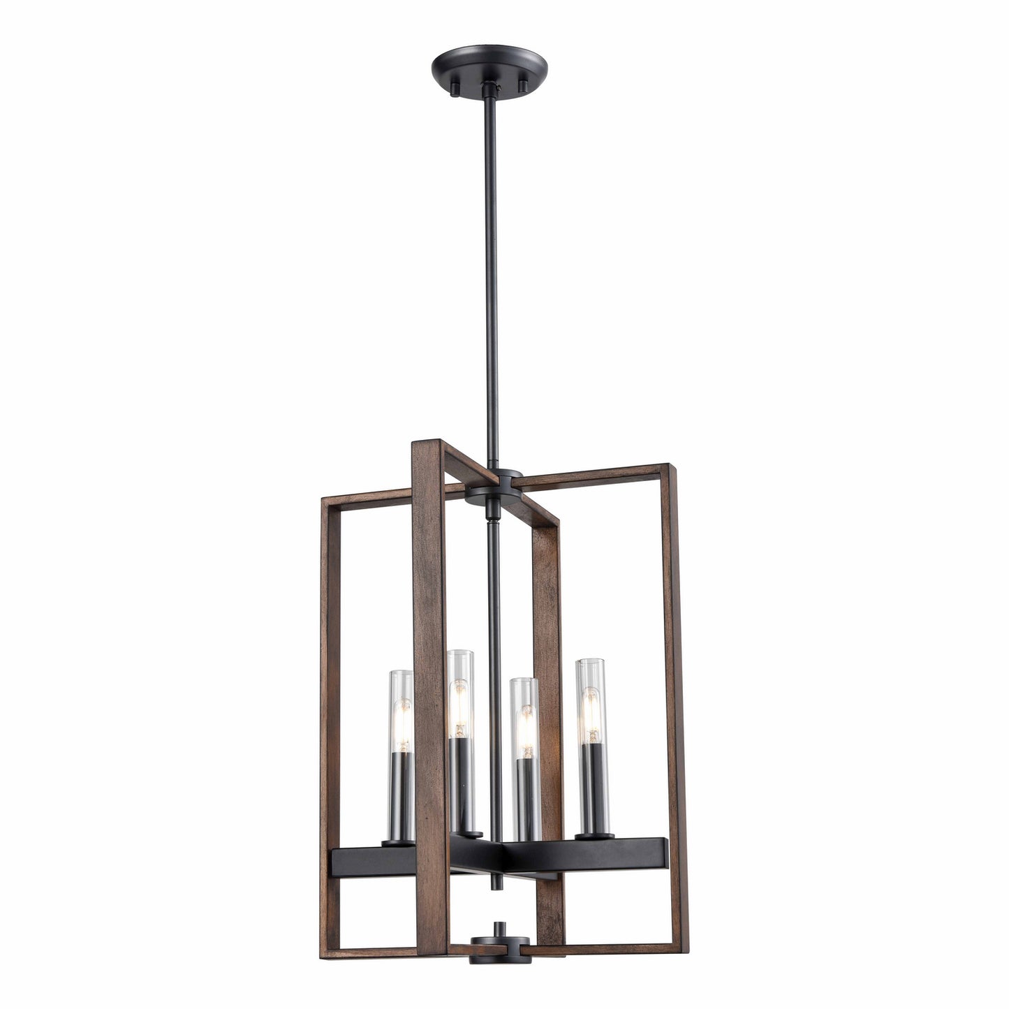 DVI Lighting - DVP30248GR+IW-CL - Four Light Foyer Pendant - Blairmore - Ironwood On Metal And Graphite
