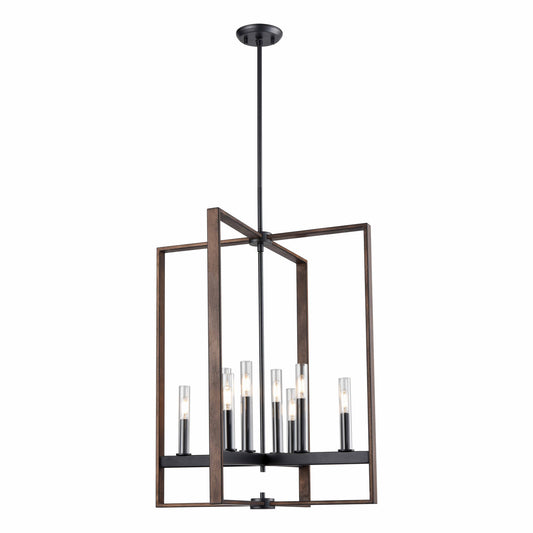 DVI Lighting - DVP30249GR+IW-CL - Eight Light Foyer Pendant - Blairmore - Ironwood On Metal And Graphite