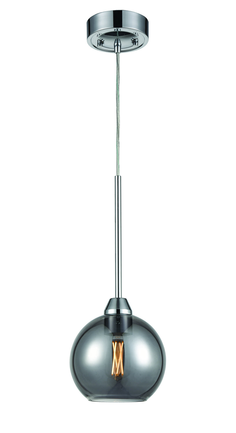 DVI Lighting - DVP34721CH-SM - One Light Mini-Pendant - Andromeda - Chrome With Smoke Glass