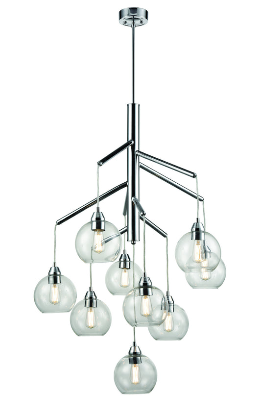 DVI Lighting - DVP34749CH-CL - Nine Light Foyer Pendant - Andromeda - Chrome With Clear Glass
