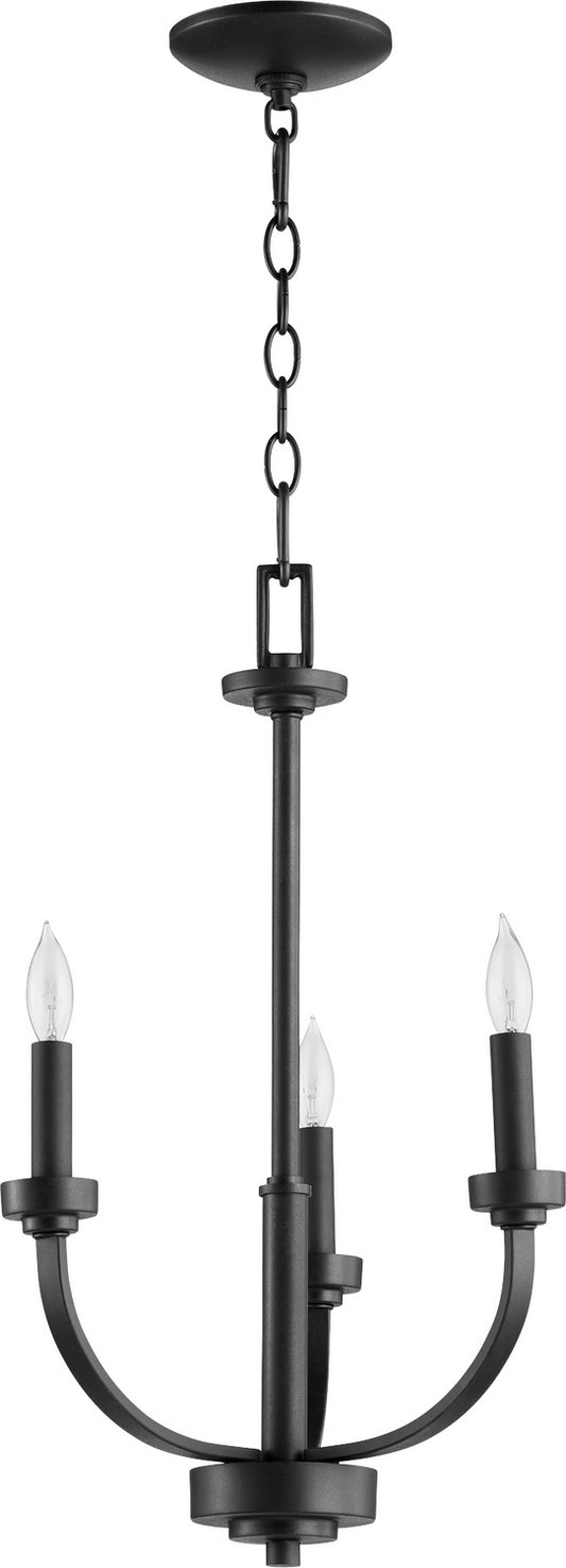 Quorum - 6160-3-69 - Three Light Chandelier - Reyes - Textured Black