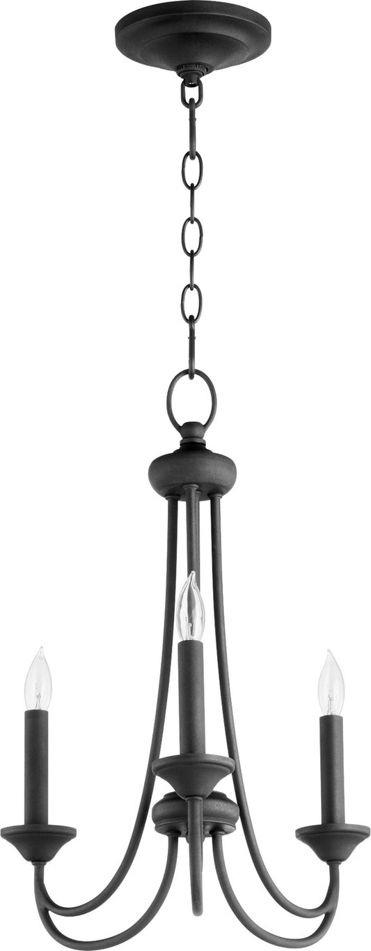 Quorum - 6250-3-69 - Three Light Chandelier - Brooks - Textured Black